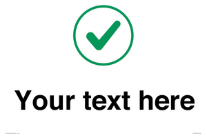 Custom plain background, green tick in circle sign